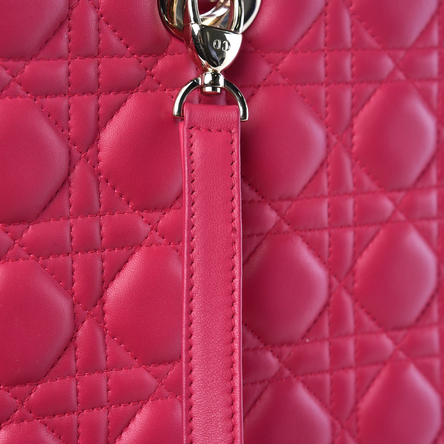 Christian Dior Lambskin Cannage Large Lady Dior Fuchsia 11 of 11