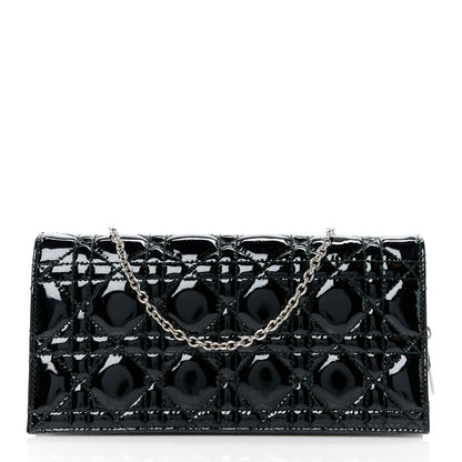 Christian Dior Patent Cannage Lady Dior Convertible Clutch Black 1 of 9
