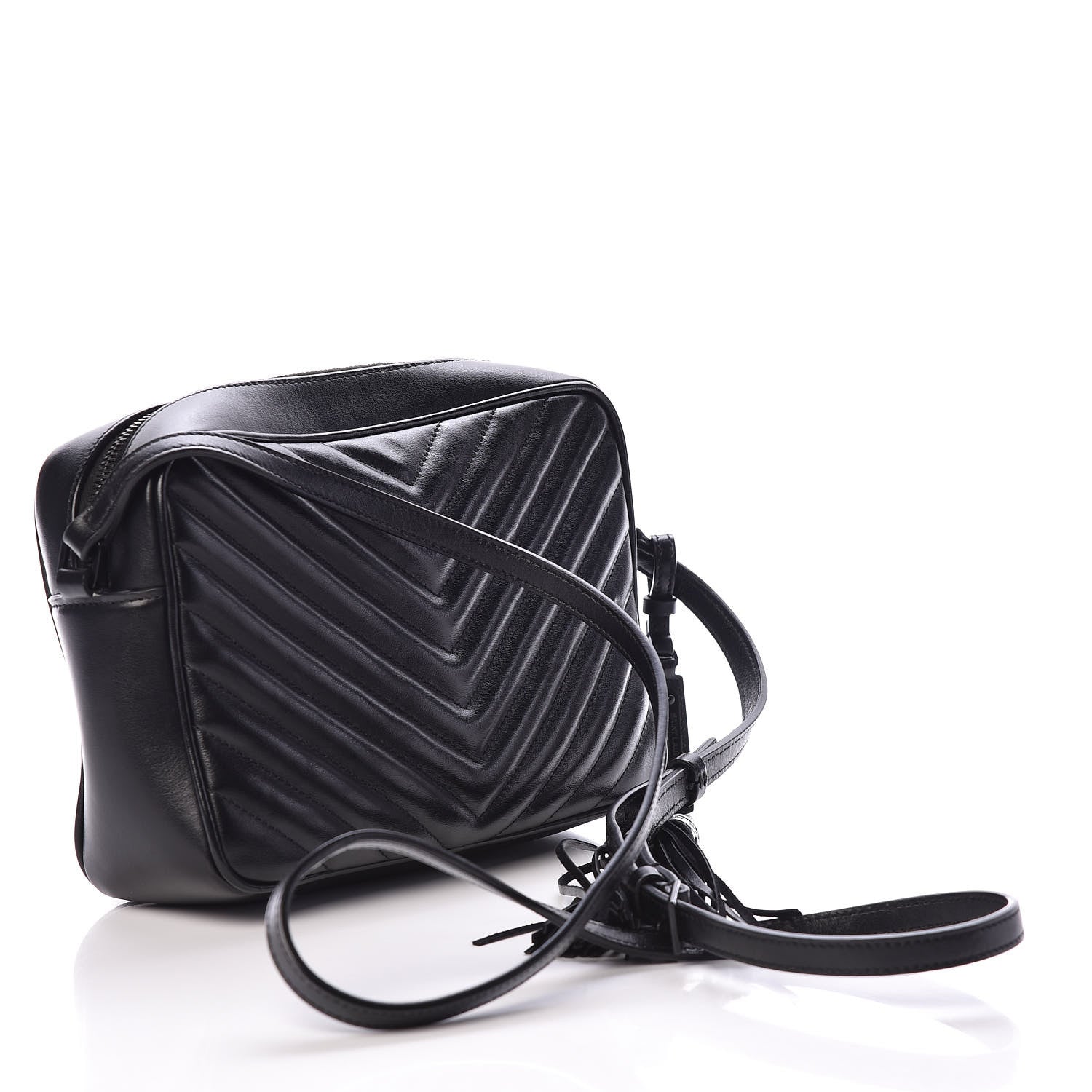 Saint Laurent Calfskin Matelasse Monogram Lou Camera Bag Black 3 of 8