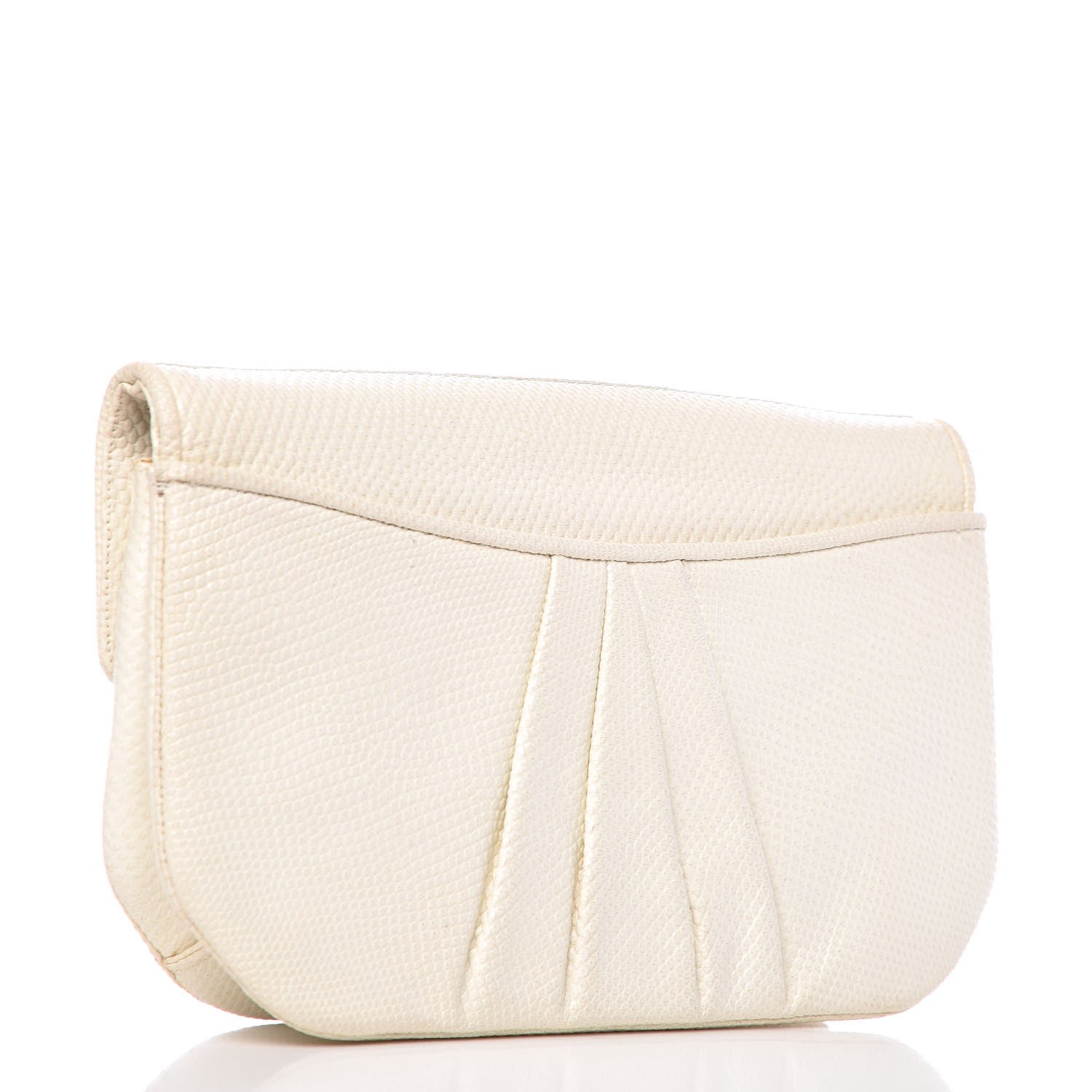 Judith Leiber Lizard Crystal Embellished Pleated Evening Bag White 3 of 14