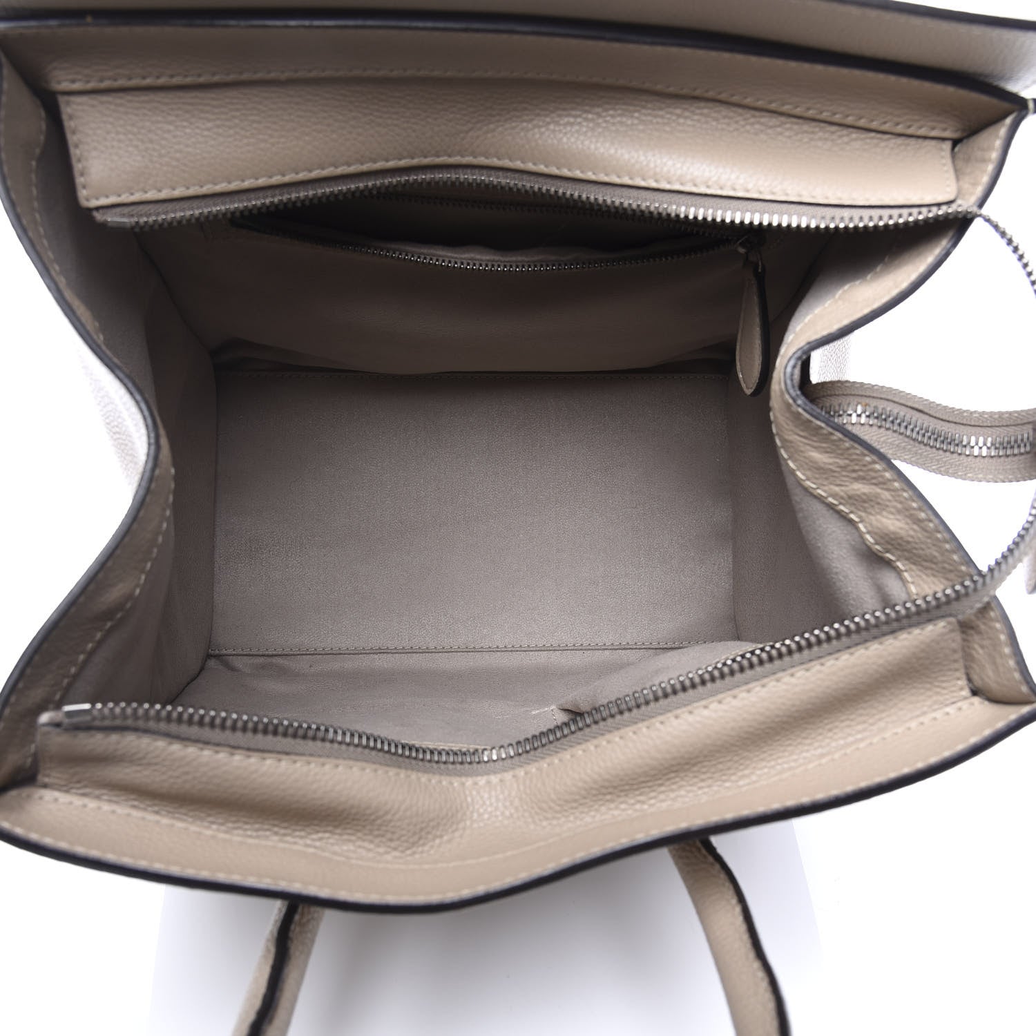 Celine Drummed Calfskin Mini Luggage Dune 4 of 11