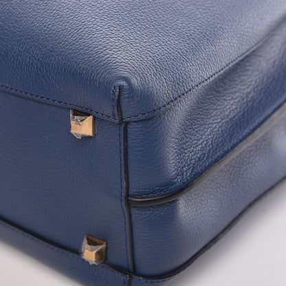 MCM Grained Calfskin Large Milla Hobo Navy Blue 11 of 13
