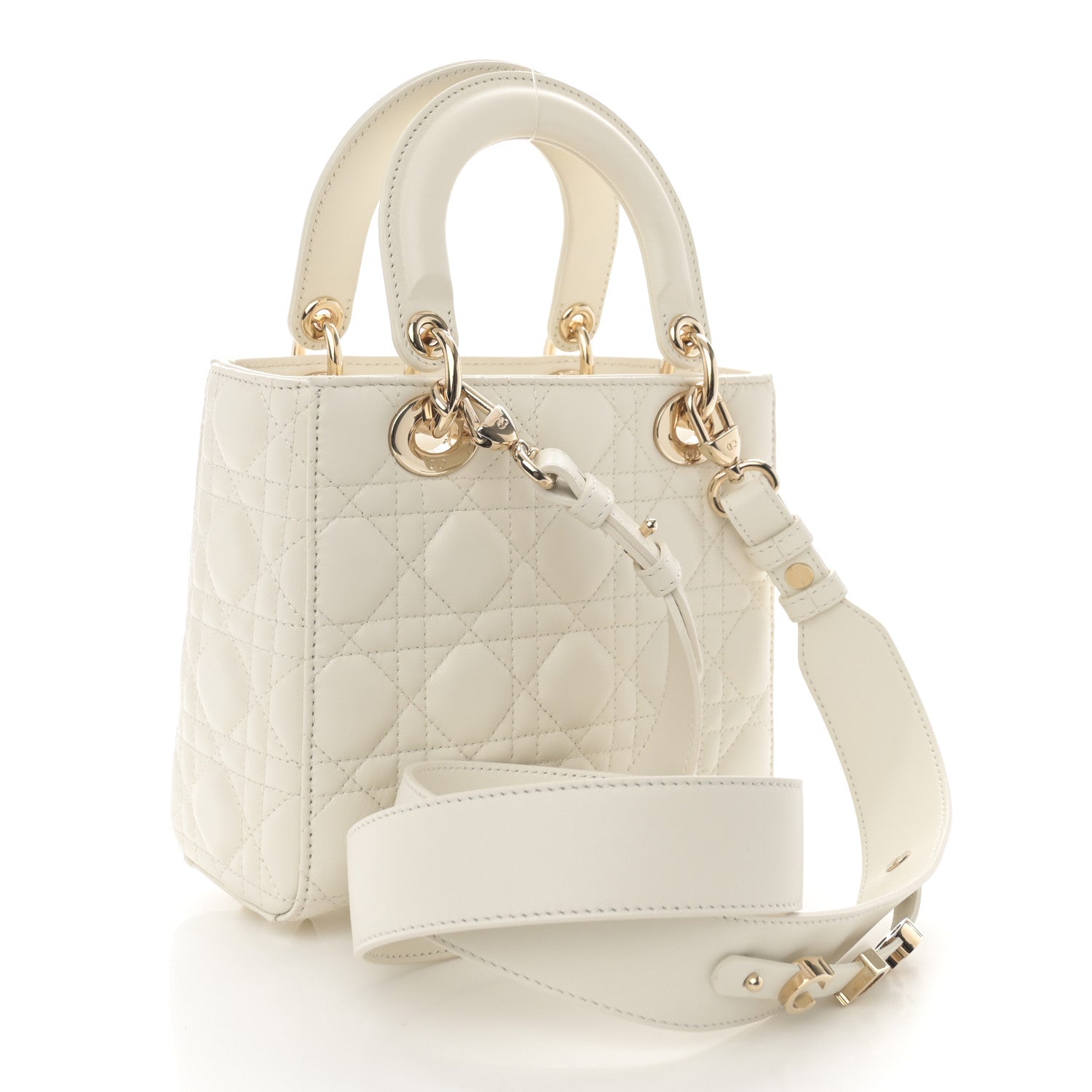 Christian Dior Lambskin Cannage Small My ABCDior Lady Dior White 3 of 10