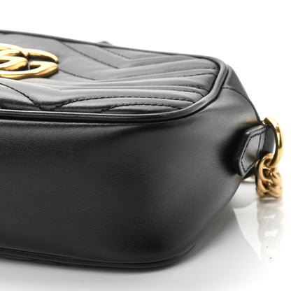 Gucci Calfskin Matelasse Small GG Marmont Chain Shoulder Bag Black 10 of 10