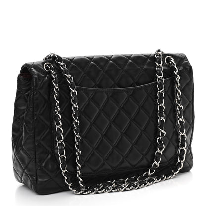 Chanel Washed Lambskin Quilted Maxi Single Flap Black 2 of 9