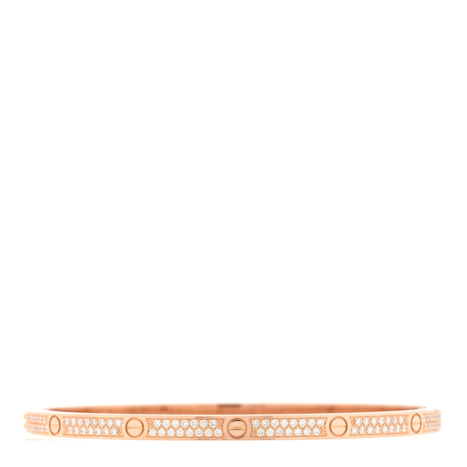 Cartier 18K Pink Gold Diamond Small LOVE Paved Bracelet 17 2 of 7