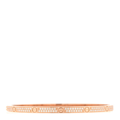 Cartier 18K Pink Gold Diamond Small LOVE Paved Bracelet 17 2 of 7