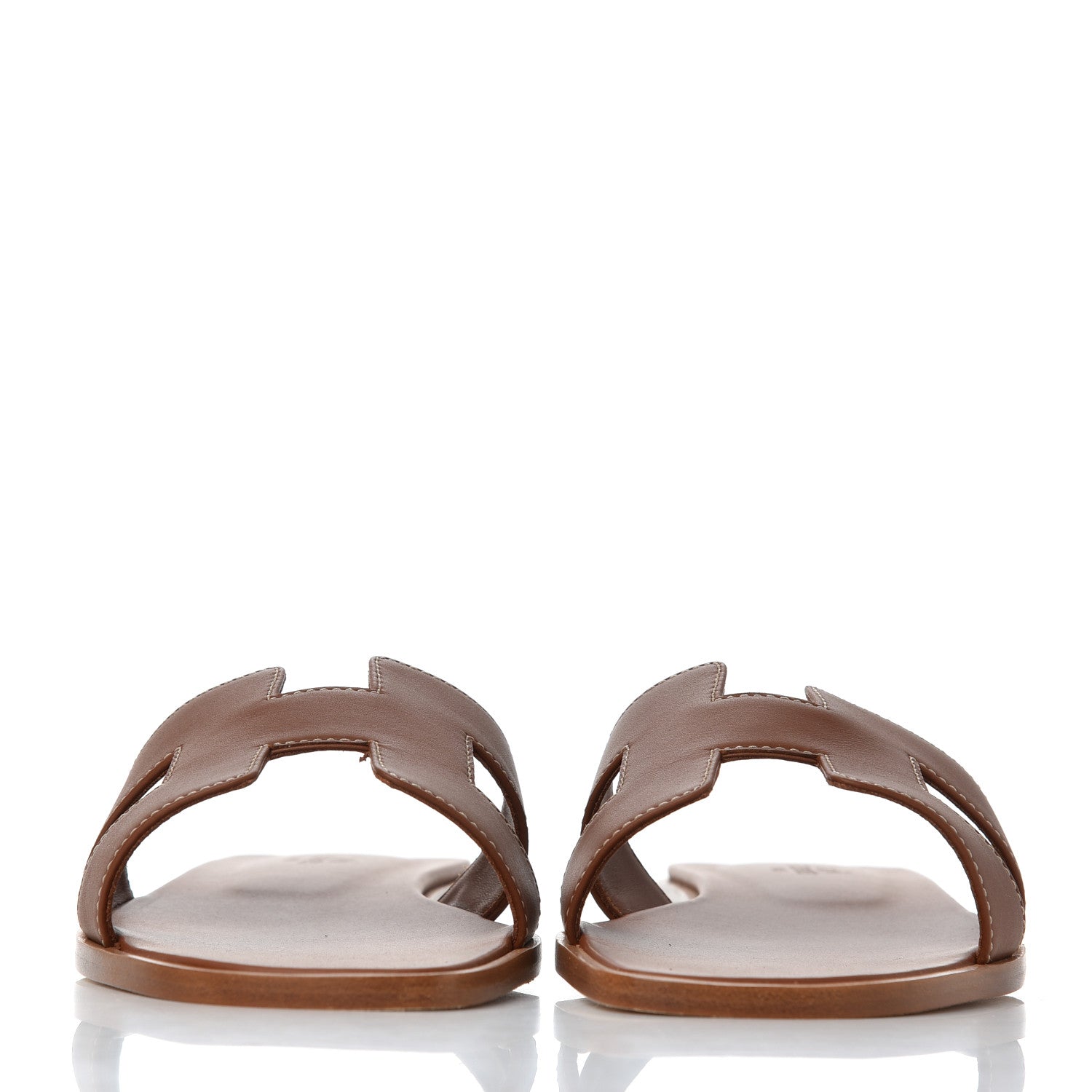 Hermes Box Calfskin Oran Sandals 38.5 Gold 2 of 13