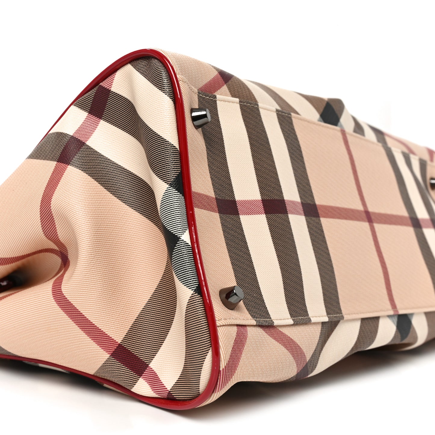 Patent Nova Check Medium Melbury Tote Red