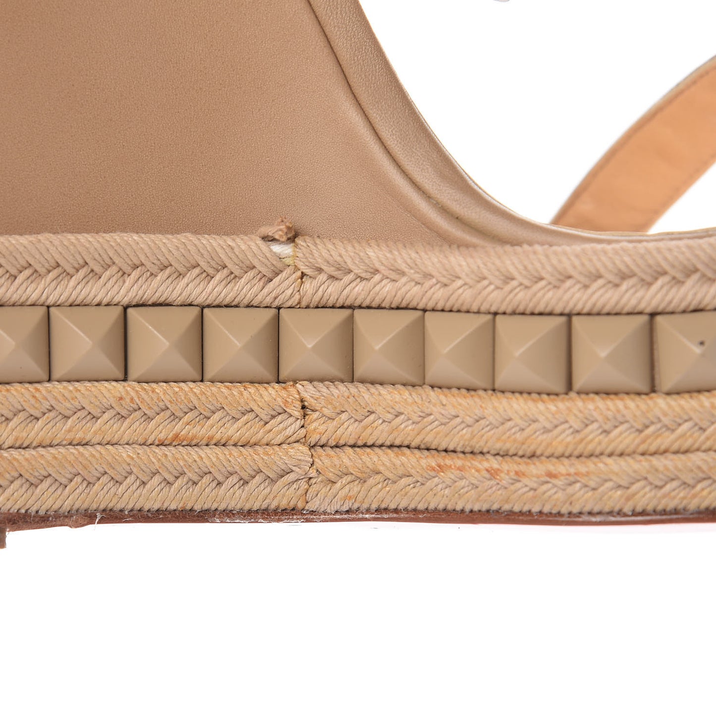 Calfskin Rope Cataclou 140 Wedge Sandals 40 Nude