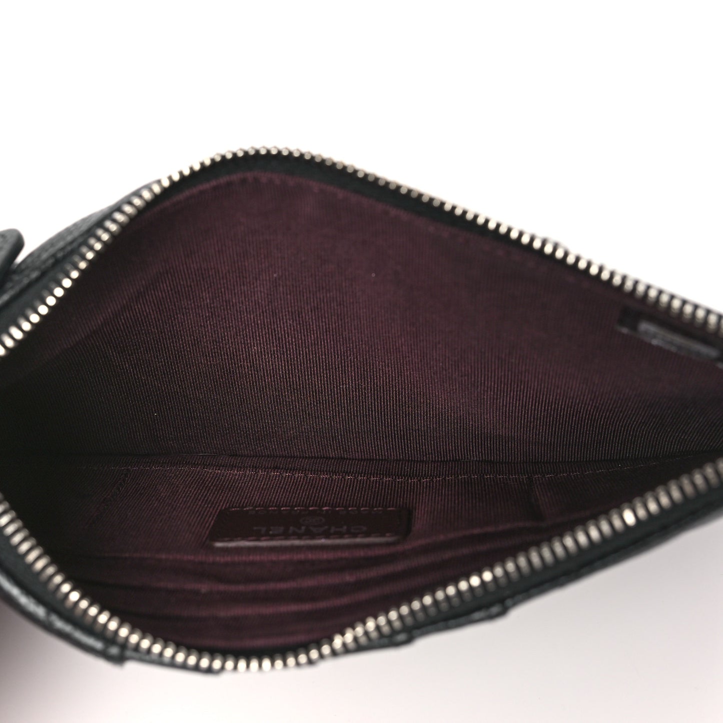 Caviar Quilted Classic Flat Wallet Pouch Black