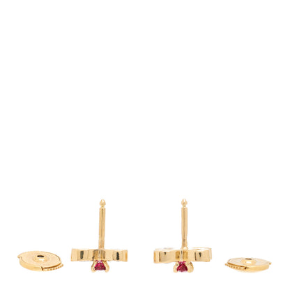 Van Cleef & Arpels 18K Yellow Gold Diamond Ruby Butterfly Earrings 3 of 4