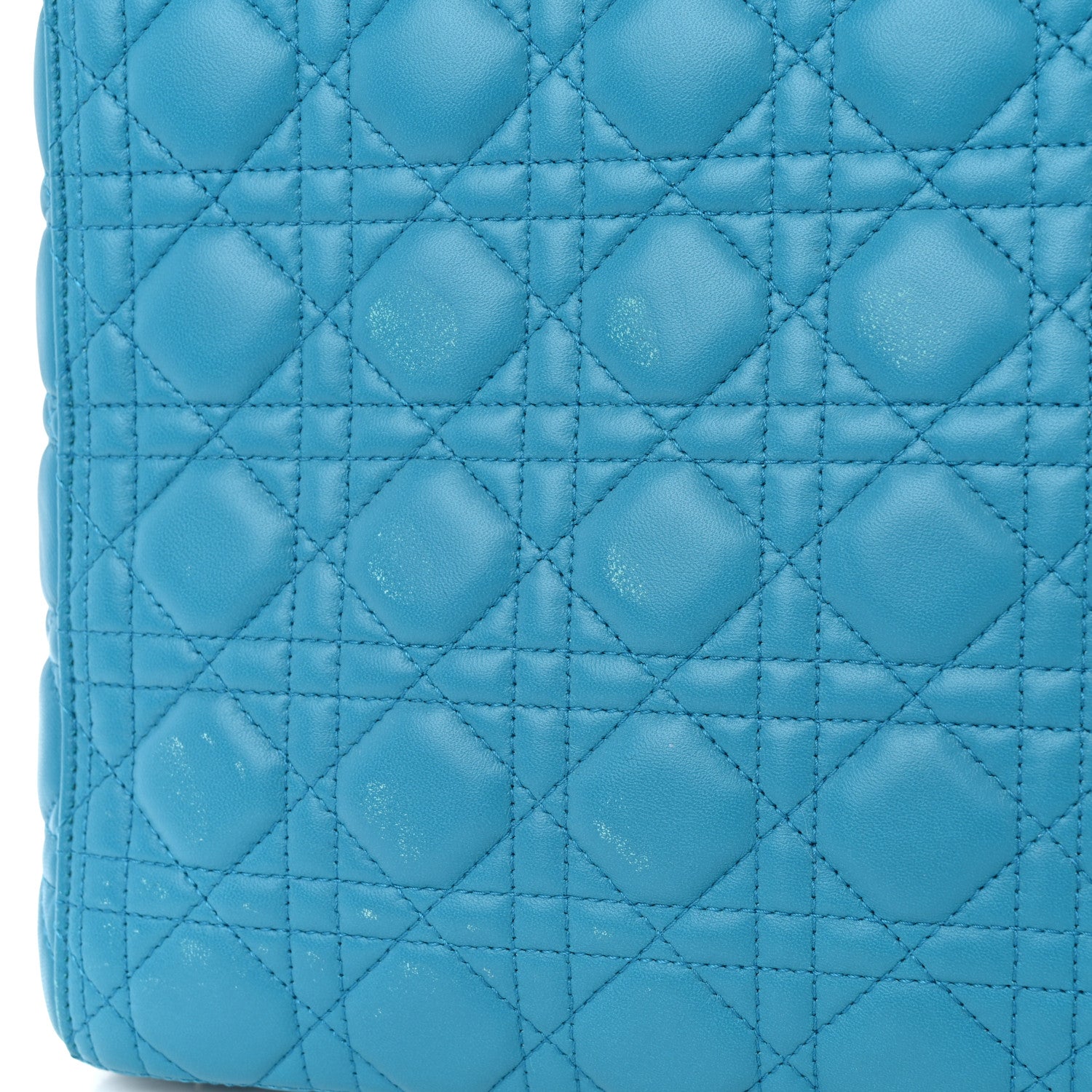Christian Dior Lambskin Cannage Large Lady Dior Turquoise 15 of 21