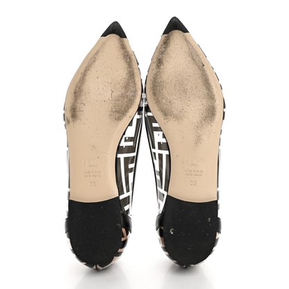 Fendi PVC Calfskin FF Colibri Ballerina Flats 36 Black 6 of 15