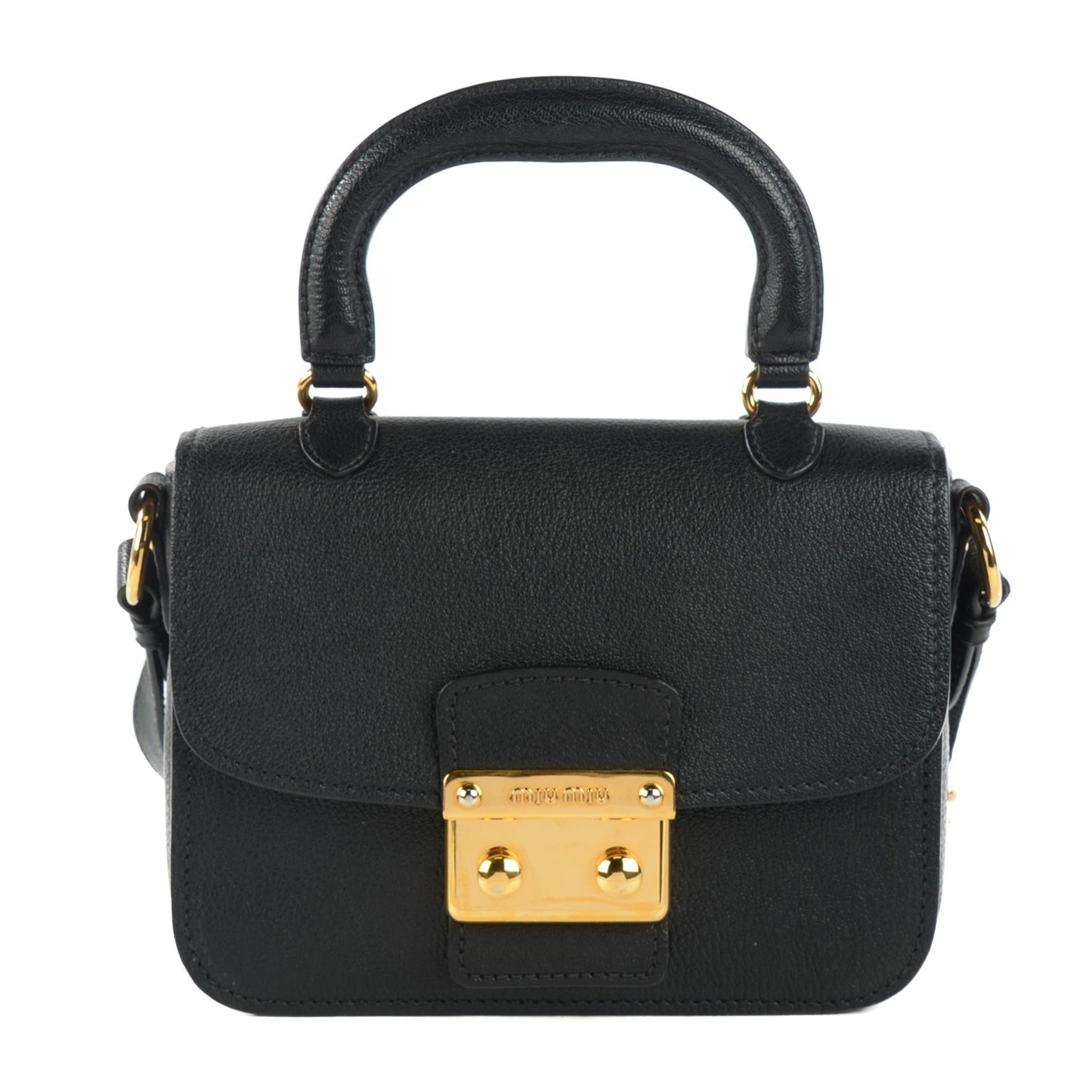 Goatskin Madras Mini Crossbody Bag Nero Black