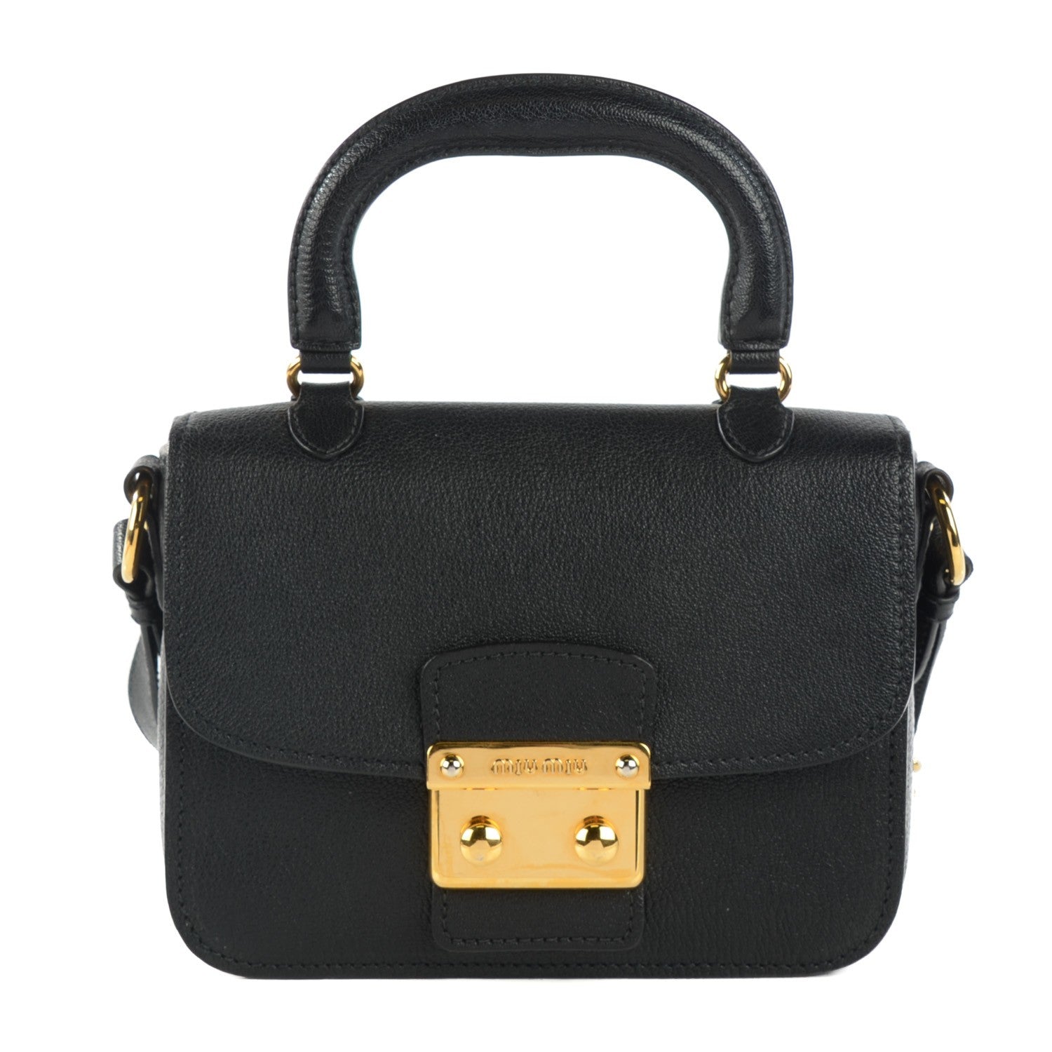 Miu Miu Goatskin Madras Mini Crossbody Bag Nero Black 1 of 9