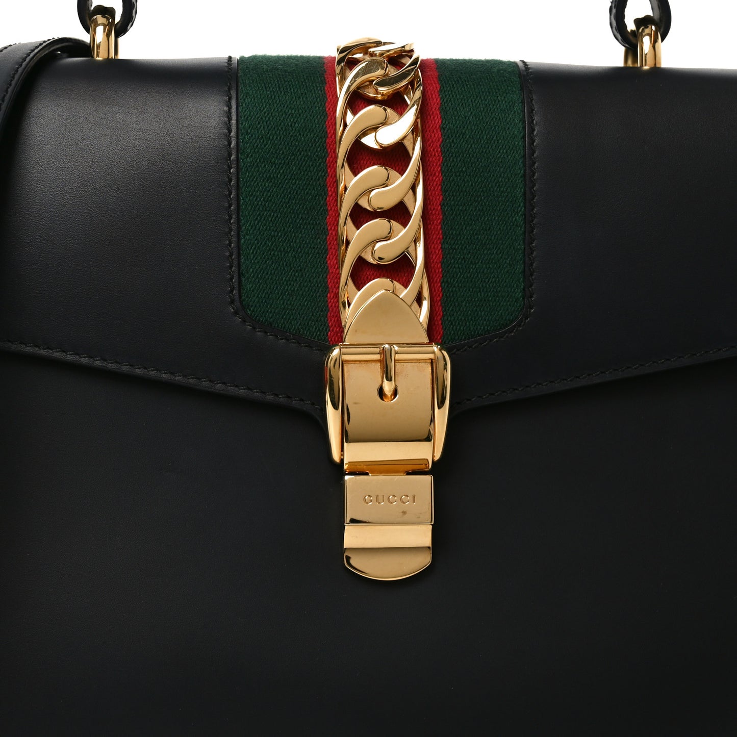 Calfskin Medium Sylvie Top Handle Bag Black