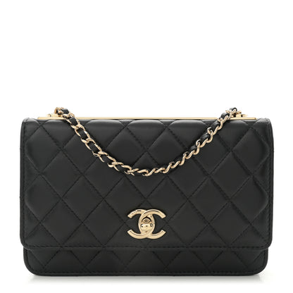 Chanel Lambskin Quilted Trendy CC Wallet On Chain WOC Black 1 of 11