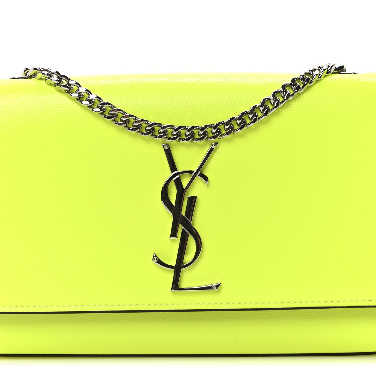 Patent Grain de Poudre Small Monogram Kate Satchel Neon Yellow