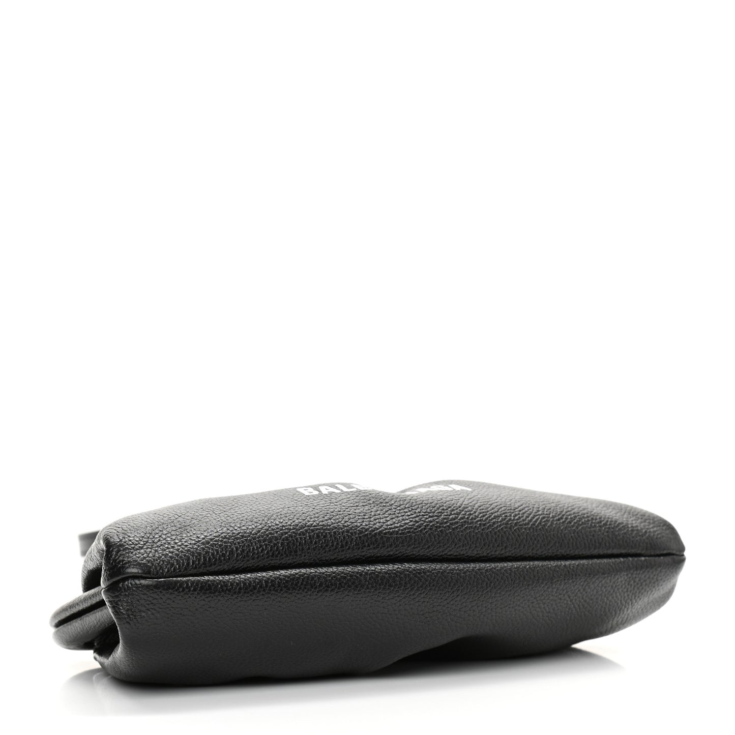 Grained Calfskin Logo Cloud Clutch XS Black