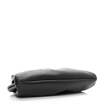 Balenciaga Grained Calfskin Logo Cloud Clutch XS Black 4 of 8