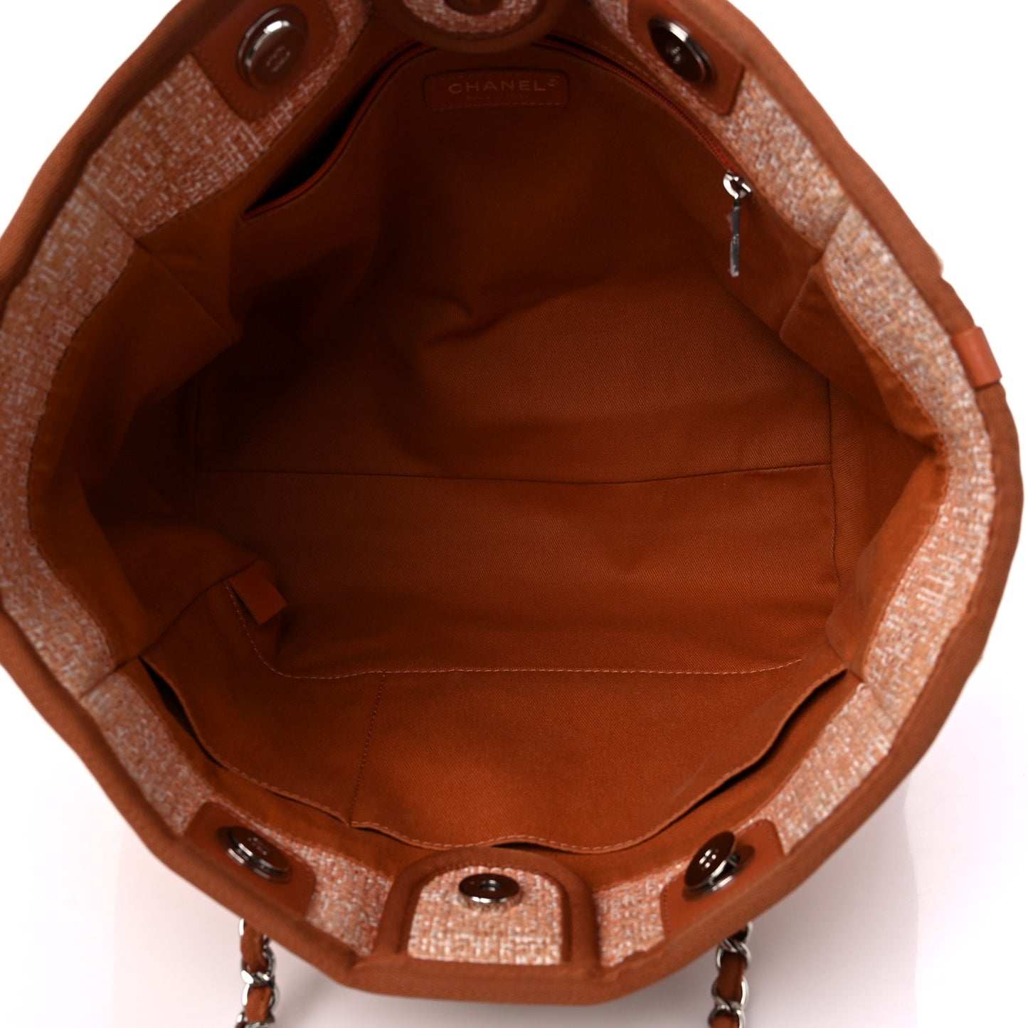 Lurex Boucle Small Deauville Tote Light Orange