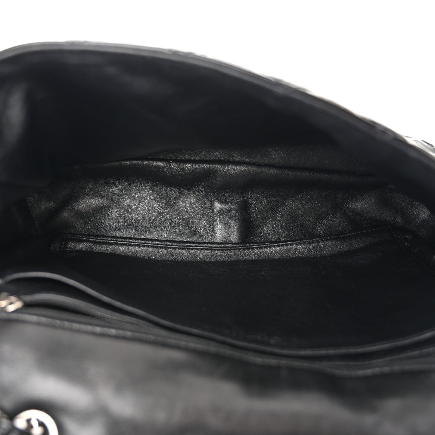 Patent Quilted Jumbo Single Flap Black