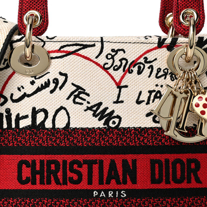 Christian Dior Canvas Medium DiorAmour Graffiti Lady D-Lite Latte 13 of 17