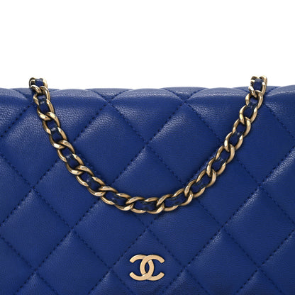 Chanel Lambskin Quilted Wallet On Chain WOC  Navy Blue 9 of 17