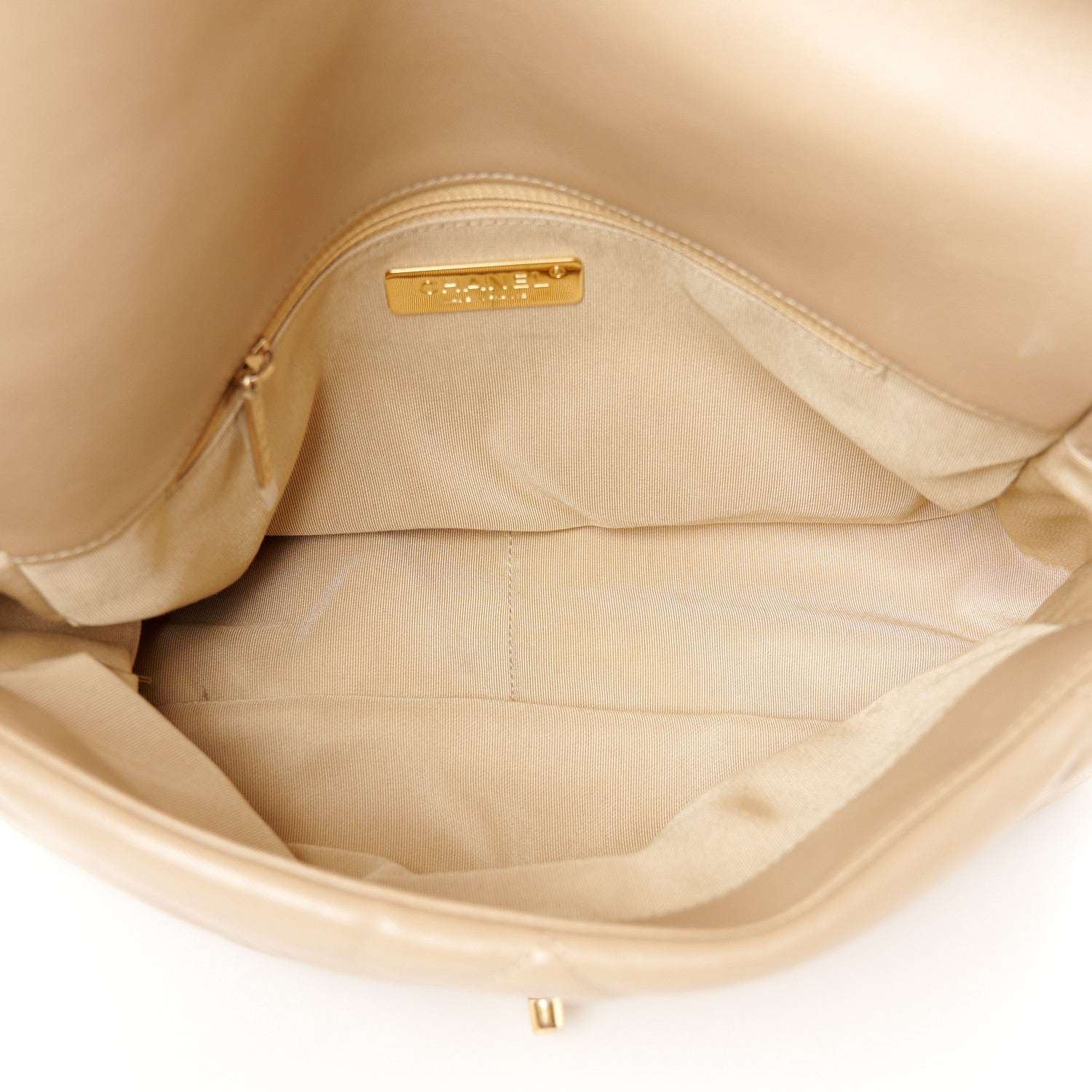 Chanel Lambskin Quilted Large Chanel 19 Flap Dark Beige 5 of 10