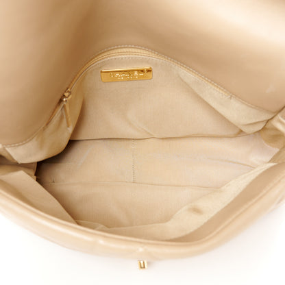 Chanel Lambskin Quilted Large Chanel 19 Flap Dark Beige 5 of 10