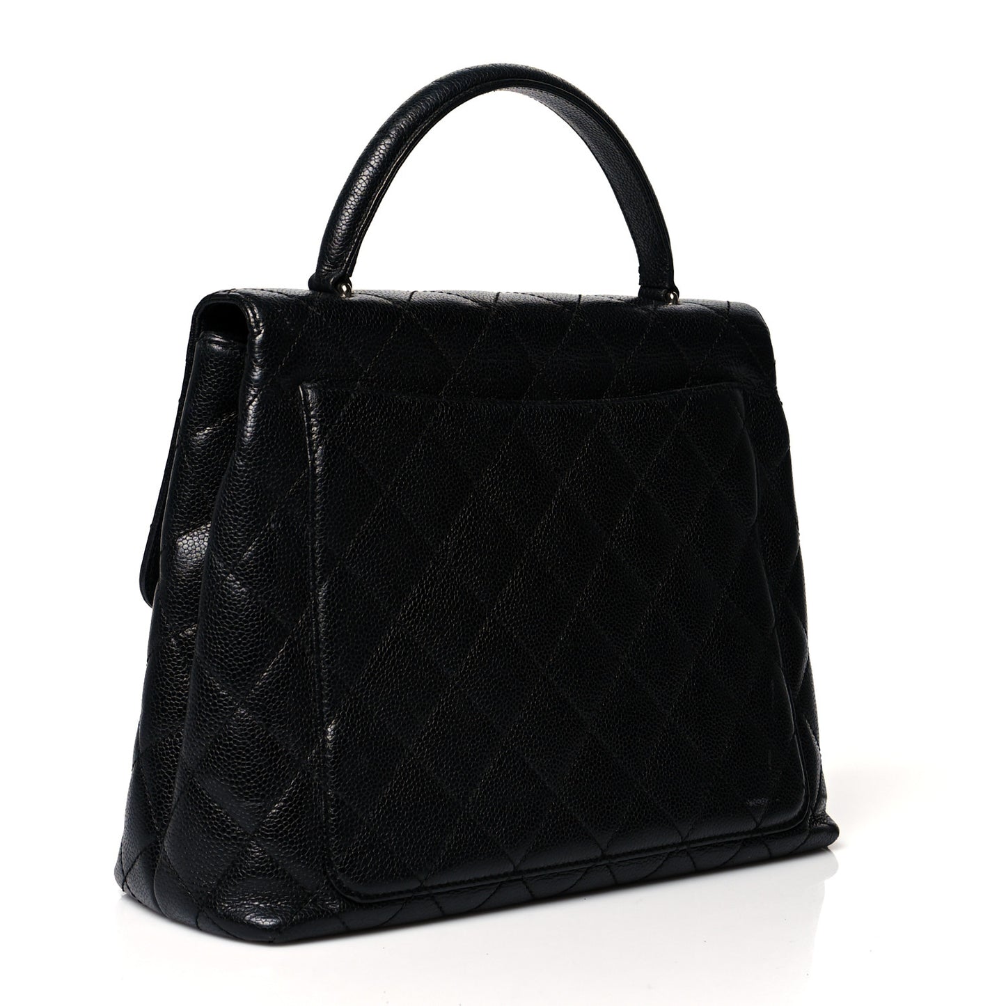 Caviar Quilted Jumbo Kelly Flap Black