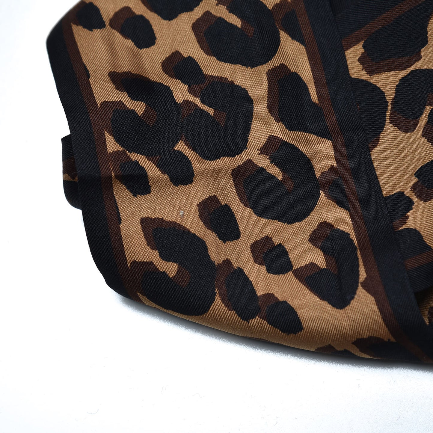 Silk Leopard Bandeau Scarf Marron