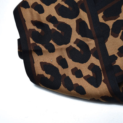Louis Vuitton Silk Leopard Bandeau Scarf Marron 8 of 8