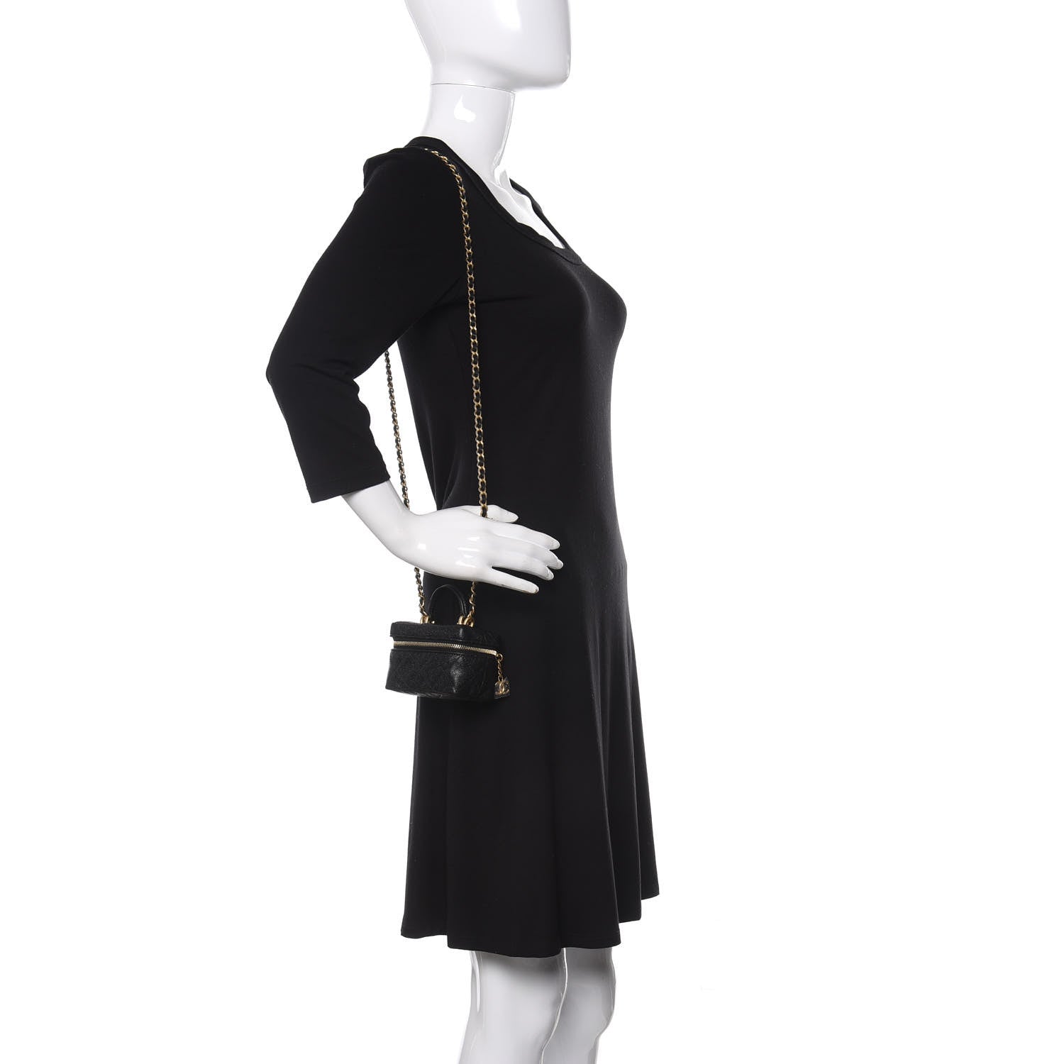 Chanel Caviar Quilted Mini Top Handle Vanity With Chain Black 2 of 11