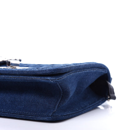 Miu Miu Denim Matelasse Crystal Embellished Shoulder Bag Blue 9 of 11