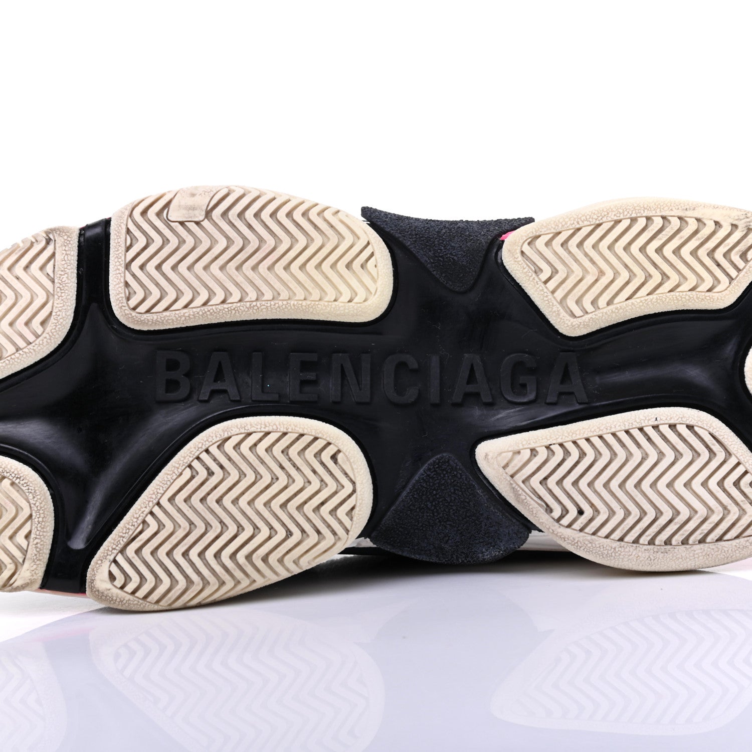 Balenciaga Fabric Mesh Womens Triple S Sneakers 36 Rose Fluo Black White 6 of 16