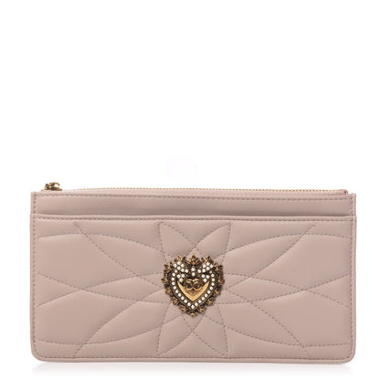 Dolce & Gabbana Nappa Matelasse Large Devotion Card Holder Cipria 1 of 8