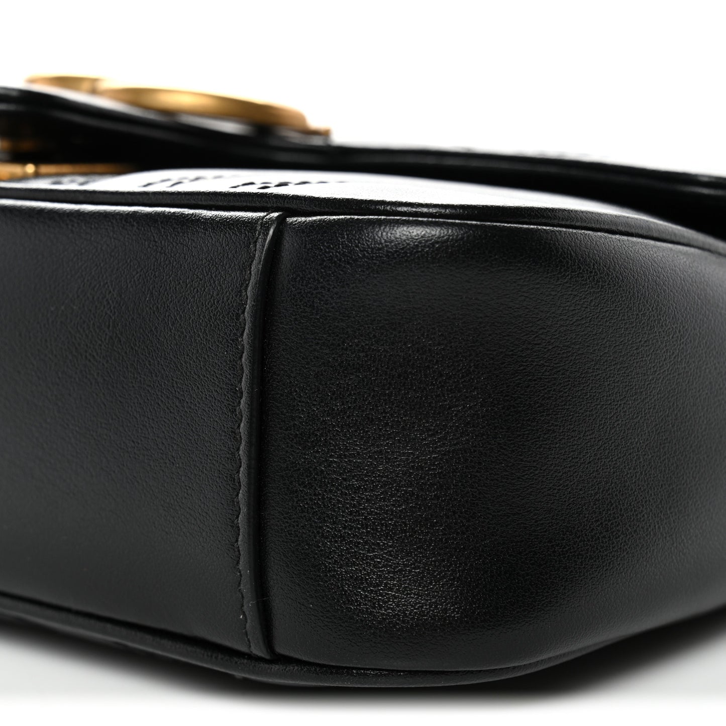 Calfskin Matelasse Mini GG Marmont Shoulder Bag Black