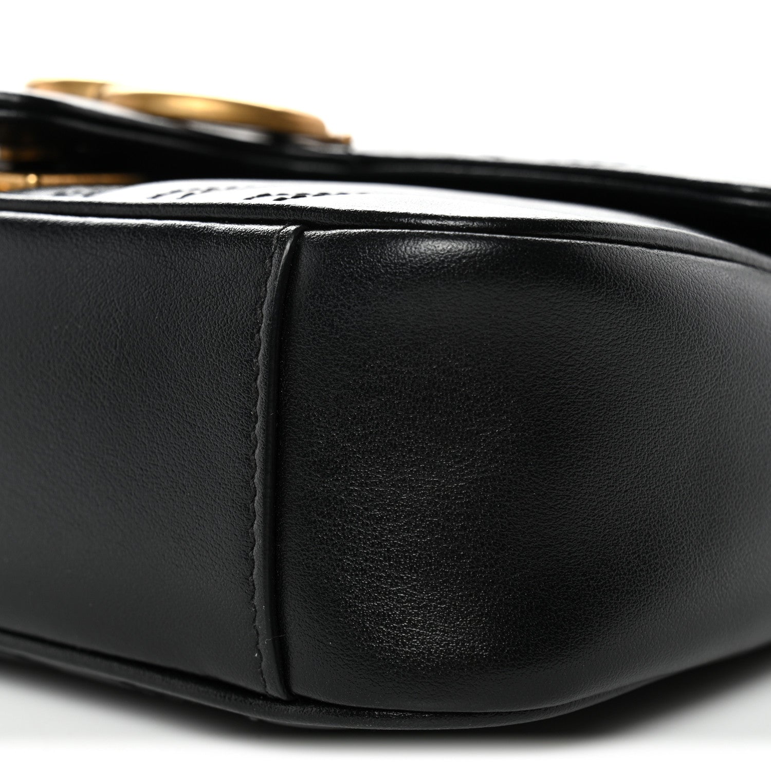 Gucci Calfskin Matelasse Mini GG Marmont Shoulder Bag Black 10 of 11