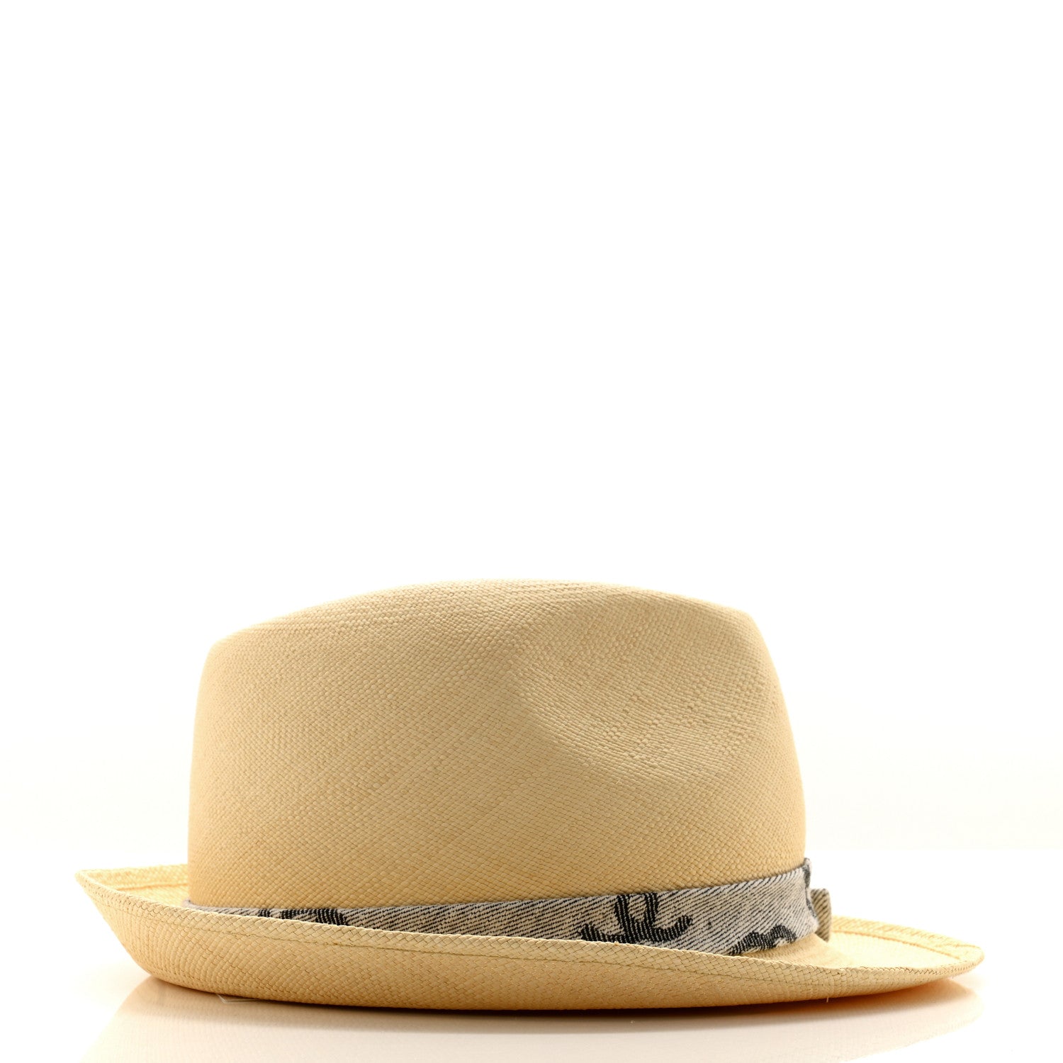 Chanel Straw CC Fedora Hat M Beige 5 of 8