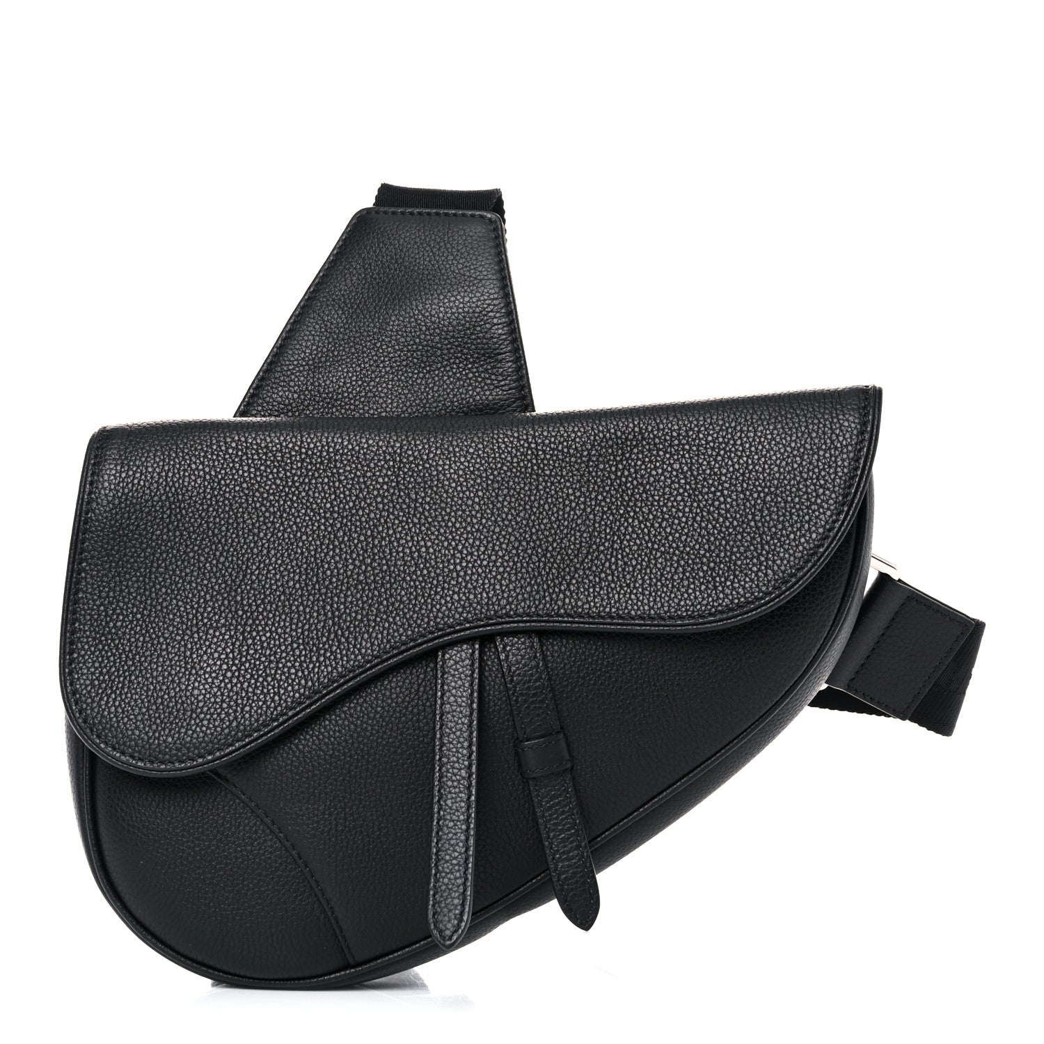 Christian Dior Grained Calfskin Kim Jones Saddle Bag Black 1 of 9