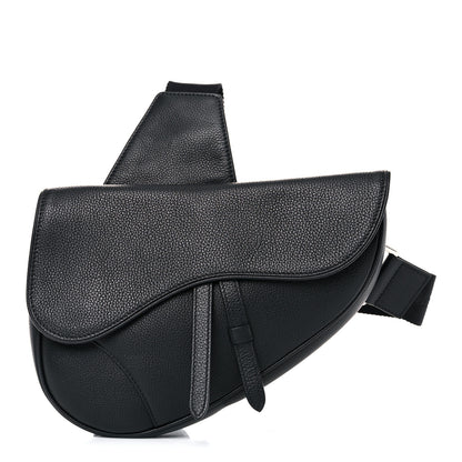 Christian Dior Grained Calfskin Kim Jones Saddle Bag Black 1 of 9