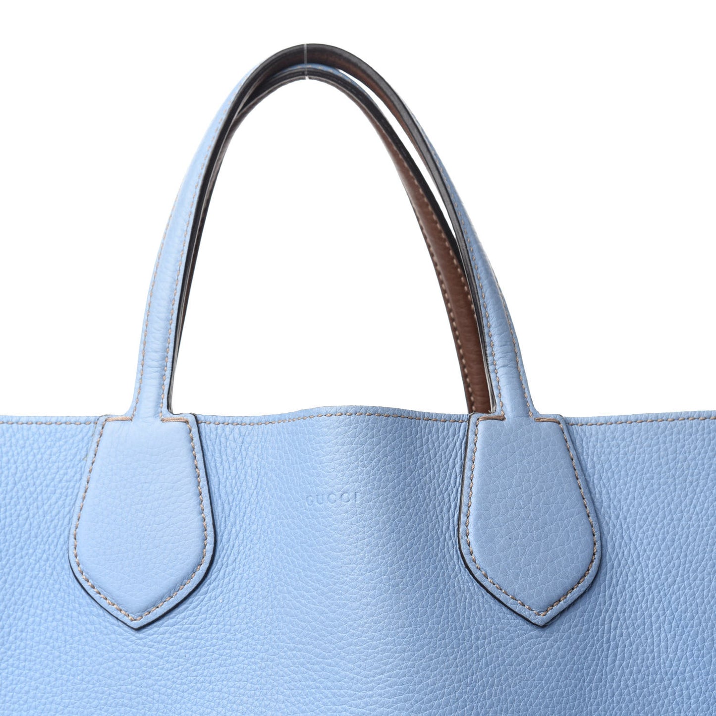 Cellarius Calfskin Bi-Color Medium Ramble Reversible Tote Nut Brown Mineral Blue
