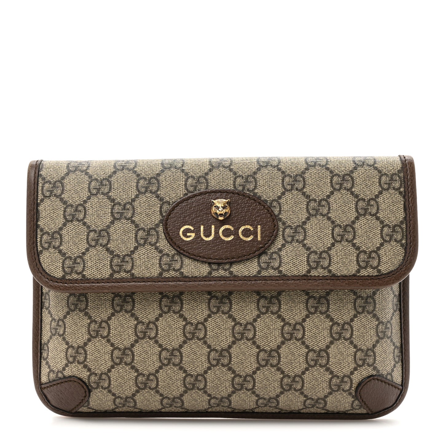 GG Supreme Monogram Neo Vintage Web Belt Bag  Brown