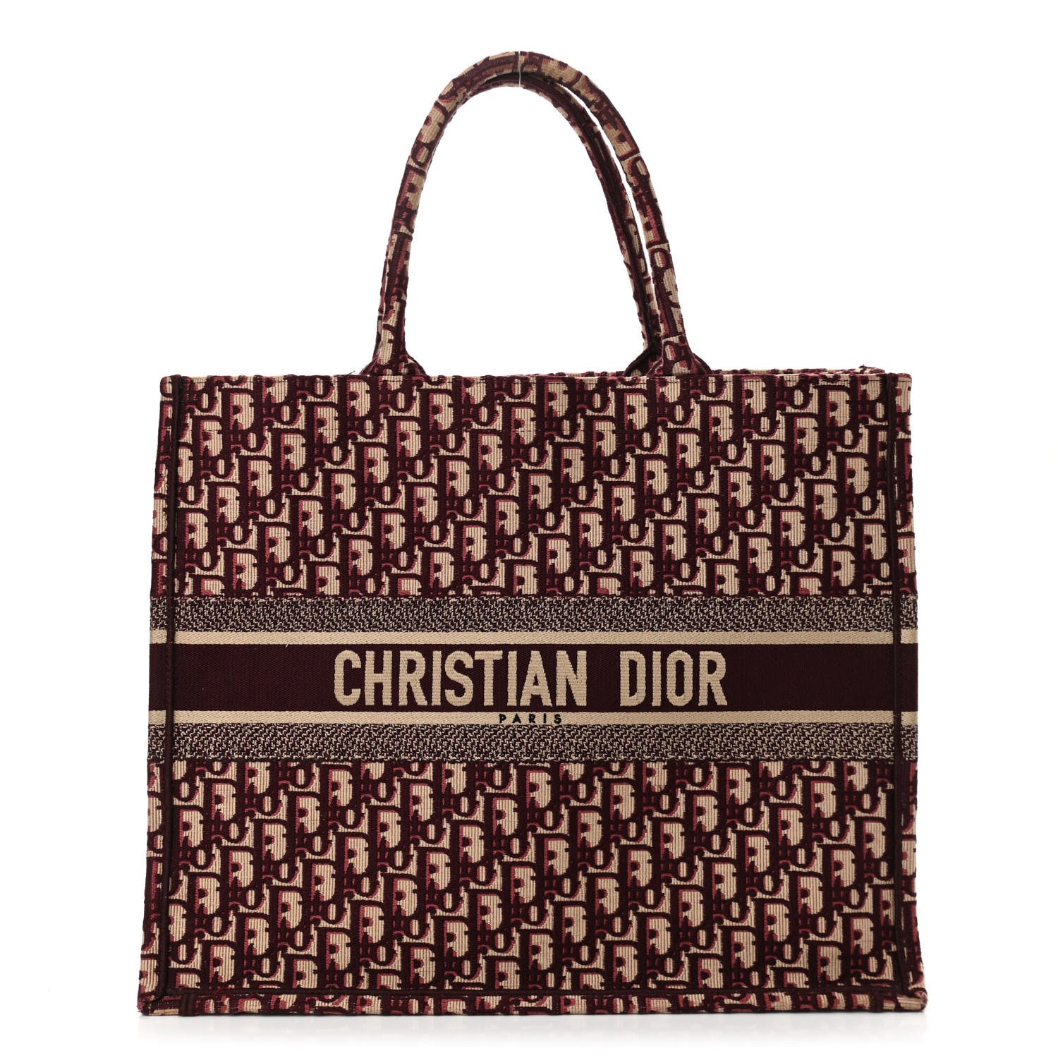Christian Dior Oblique Large Book Tote Burgundy Multicolor 1 of 10