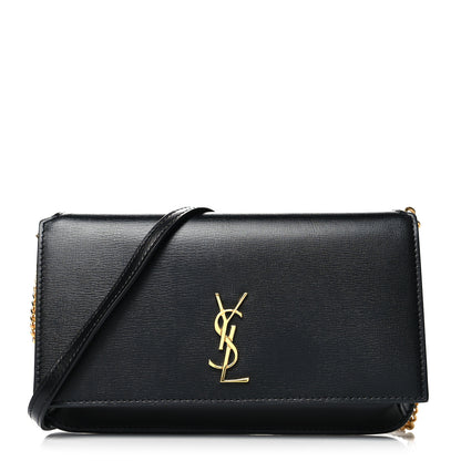 Saint Laurent Smooth Calfskin Monogram Phone Holder Crossbody Black 1 of 9