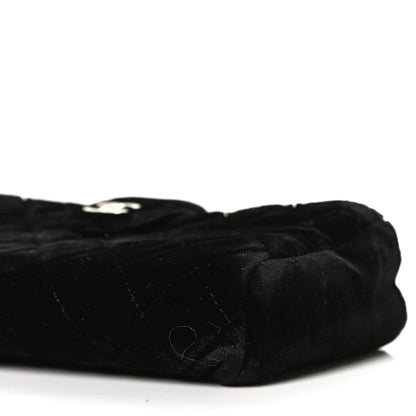 Chanel Velvet Quilted Small Clutch With Chain Black 11 of 13