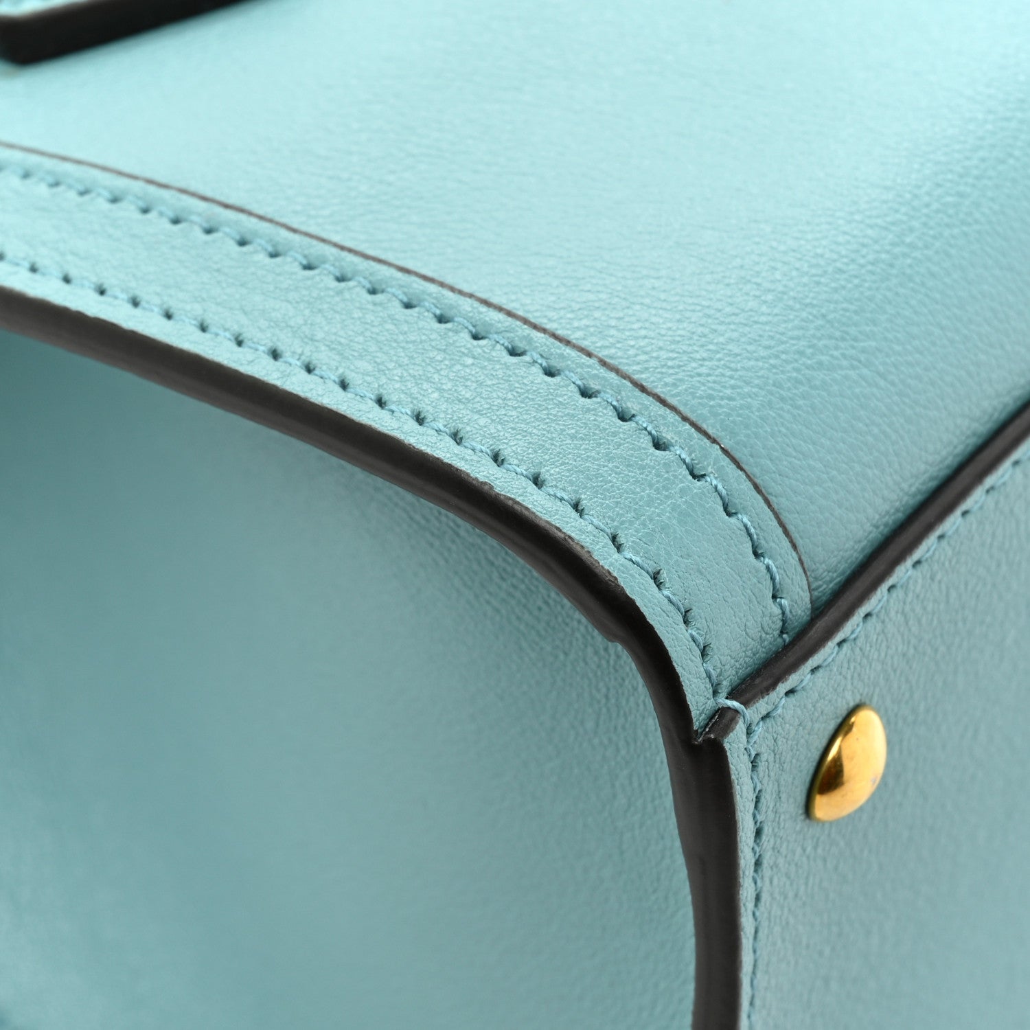 Gucci Wonka Grain Calfskin Mini Diana Tote Bag Dusty Azure Orange Fluo 11 of 12