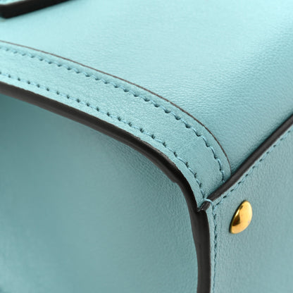 Gucci Wonka Grain Calfskin Mini Diana Tote Bag Dusty Azure Orange Fluo 11 of 12